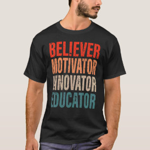 Camiseta Educador do Inovador do Motivador Acreditador Retr