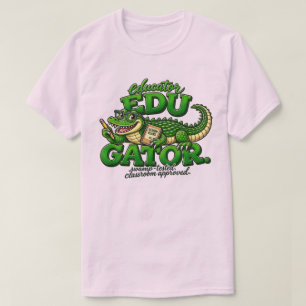 Camiseta educador gator aligátor professor de volta às aula