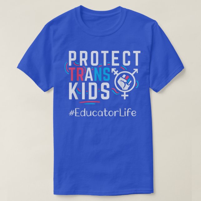 Camiseta Educador Protege Crianças Transgênero Orgulho LGBT (Frente do Design)