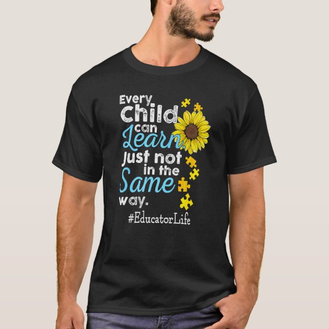 Camiseta Educador Vida Autismo Cada Criança Pode Aprender A (Frente)