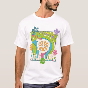 Camiseta Educar Com Amor Design Retro Professor