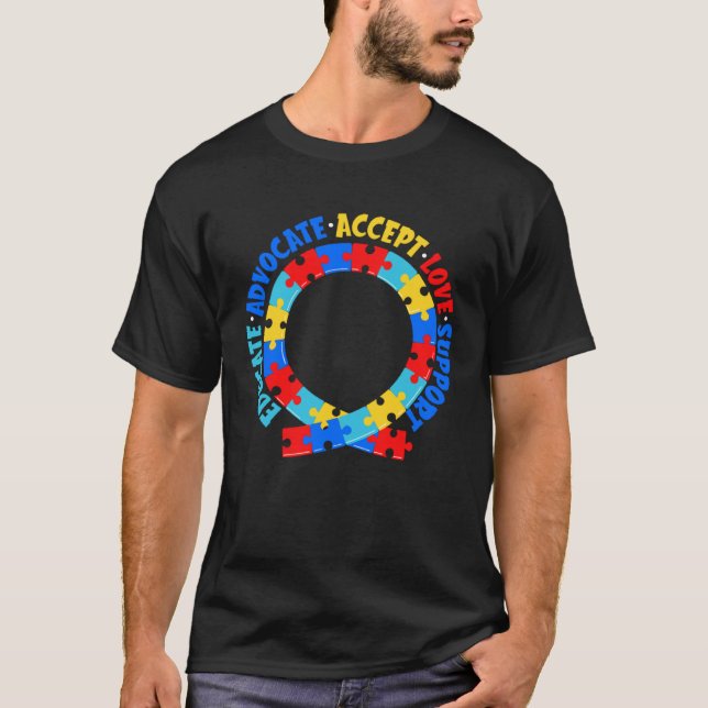 Camiseta Educar Defensor Conscientização do Autismo para Mã (Frente)