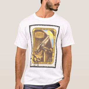 Camiseta EDUN VIVEM selo soviético do t-shirt da astronomia