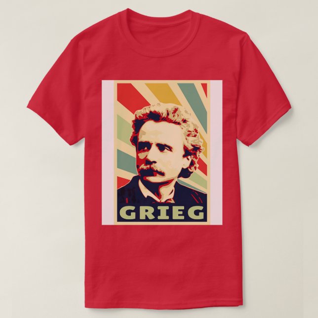 Camiseta Edvard Grieg Vintage Cores (Frente do Design)