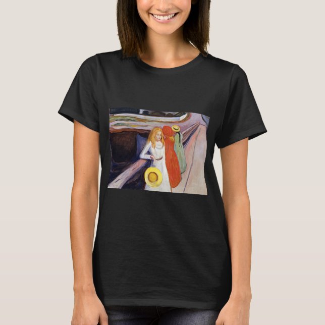 Camiseta Edvard Munch - As raparigas na Ponte 1901 (Frente)