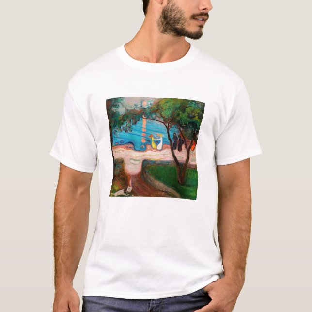 Camiseta Edvard Munch - dança na praia (Frente)