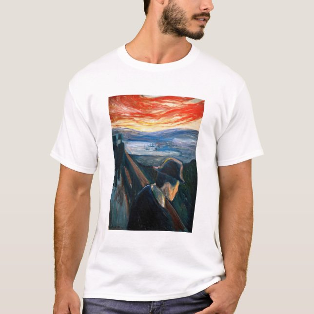 Camiseta Edvard Munch - Humor Doente no Sunset, Desespero 1 (Frente)