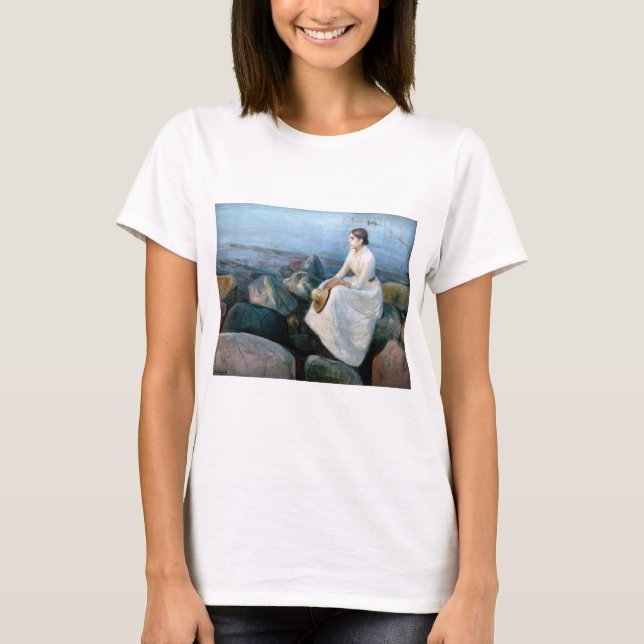 Camiseta Edvard Munch - Noite de Verão, Inger na Praia (Frente)