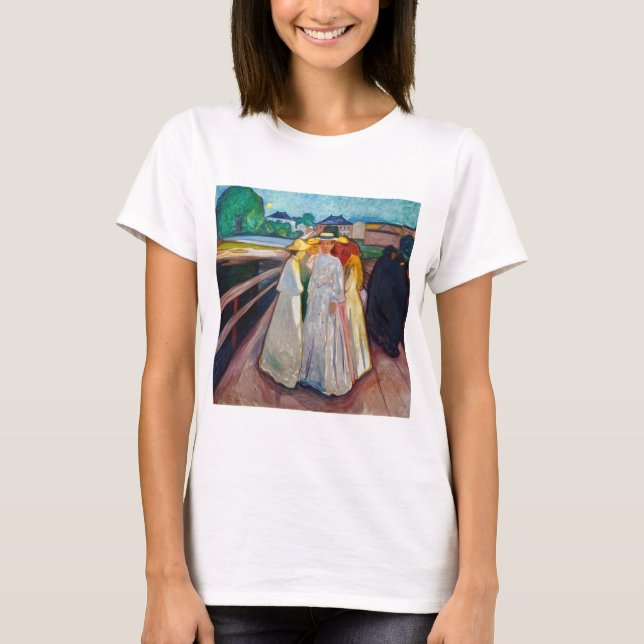 Camiseta Edvard Munch - The Girls on the Bridge 1903 (Frente)