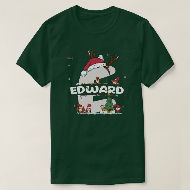 Camiseta Edward Christmasw Edward Name para o engraçado Xma (Frente do Design)