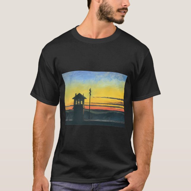 Camiseta Edward Hopper - Ferrovia Sunset (Frente)
