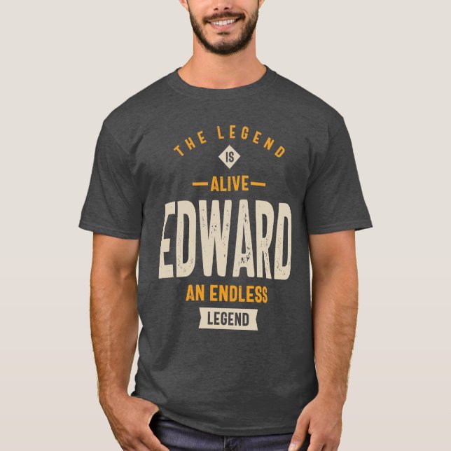 Camiseta Edward Personalised Name Birthday Gift (Frente)