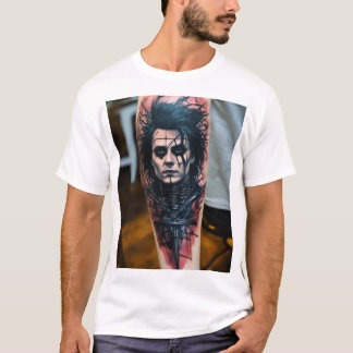 Camiseta Edward Scissorhand Abstrato Tattoo T-Shirt
