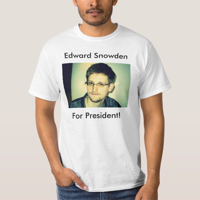Camiseta Edward Snowden para o presidente! (Frente)