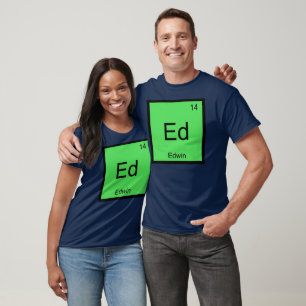Camiseta Edwin Nome Química Elemento Tabela Periódica