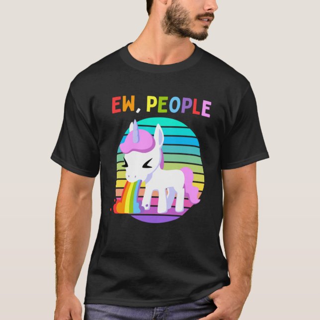 Camiseta Ee Pessoas Unicorn Sunset Rainbow (Frente)