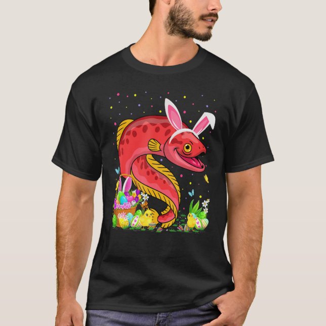 Camiseta Eel Fish Easter Ovo Caça Coelho Enguias Páscoa Dom (Frente)
