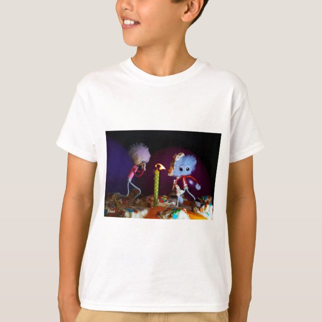 Camiseta Een wens doen bij het uitblazen van het kaarsje.. (Frente)