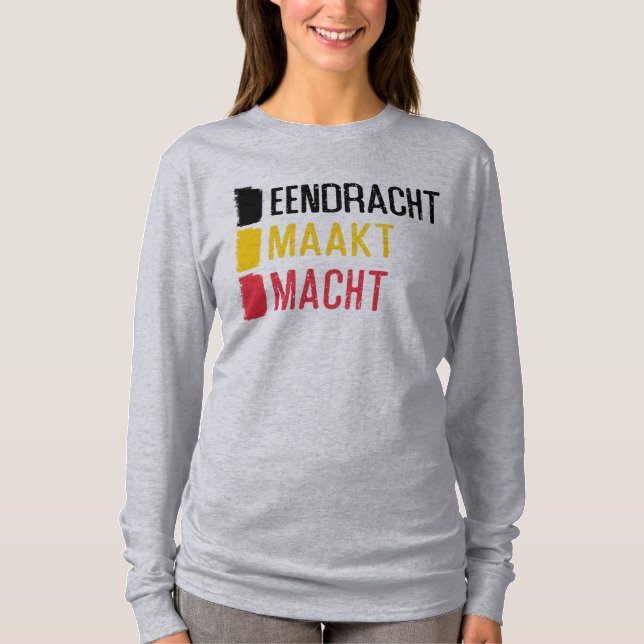 Camiseta Eendracht Maakt Macht Motto Belga, Bélgica (Frente)