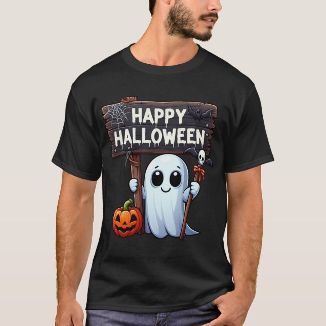 Camiseta Eerie Echoes: Um Conto de Halloween | T-shirt masc (Frente)