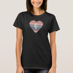 Camiseta Eethum Crypto Pink Grunge Heart Eth Cryptocurren