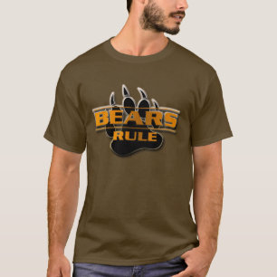 Camiseta Efeito 3D moderno Design Ursos Regem Pata de Urso