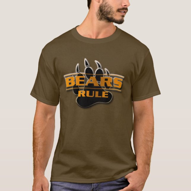 Camiseta Efeito 3D moderno Design Ursos Regem Pata de Urso (Frente)