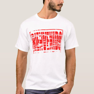 Camiseta Efeito de carimbo de borracha vermelho Bem-vindo (
