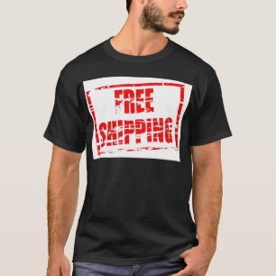 Camiseta Efeito de carimbo vermelho de expedição livre