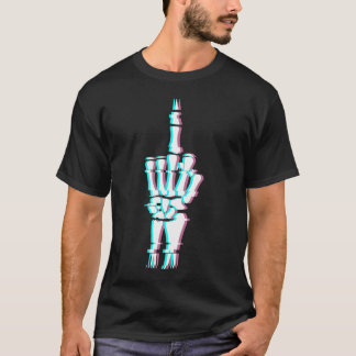 Camiseta Efeito de Derrame na Mão do Dedo Diabo
