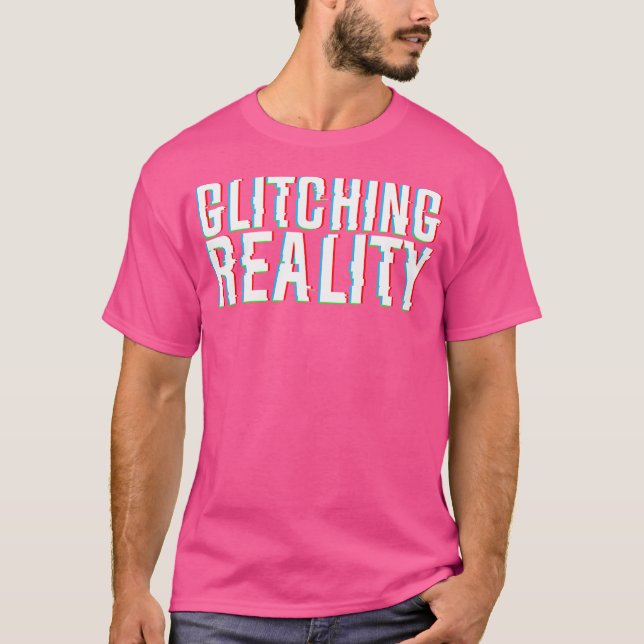 Camiseta Efeito de Ilusão Óptica 3D Glitching Reality (Frente)