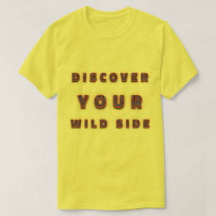 Camiseta Efeito de texto abstrato que retrata o lado selvag