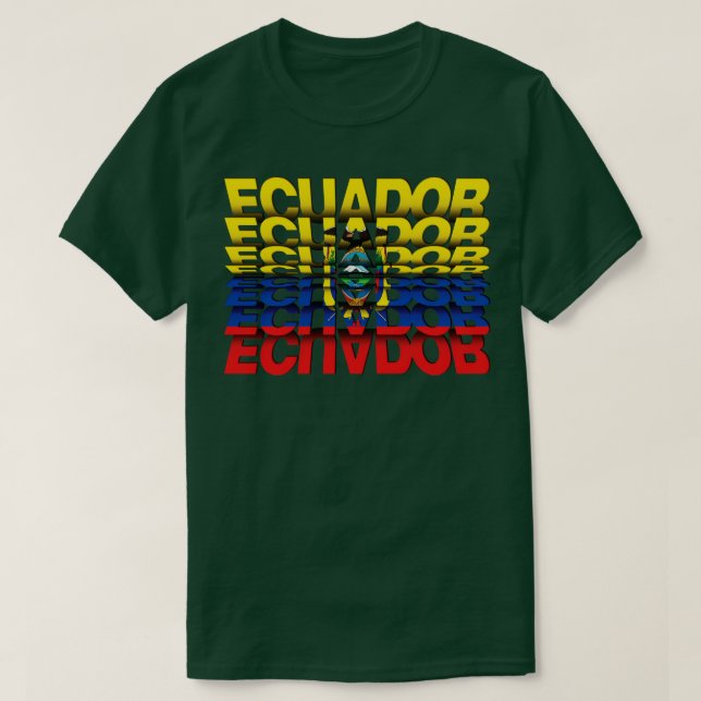 Camiseta Efeito de Texto do Sacudir Sinalizador Equador (Frente do Design)