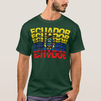 Camiseta Efeito de Texto do Sacudir Sinalizador Equador