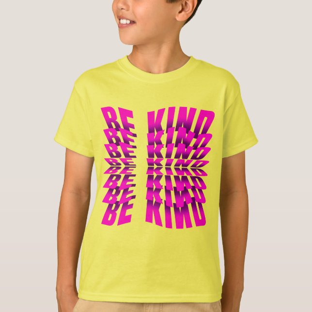 CAMISETA EFEITO DE TEXTO SEJA GENTIL TIPOGRAFIA ROSA (Frente)