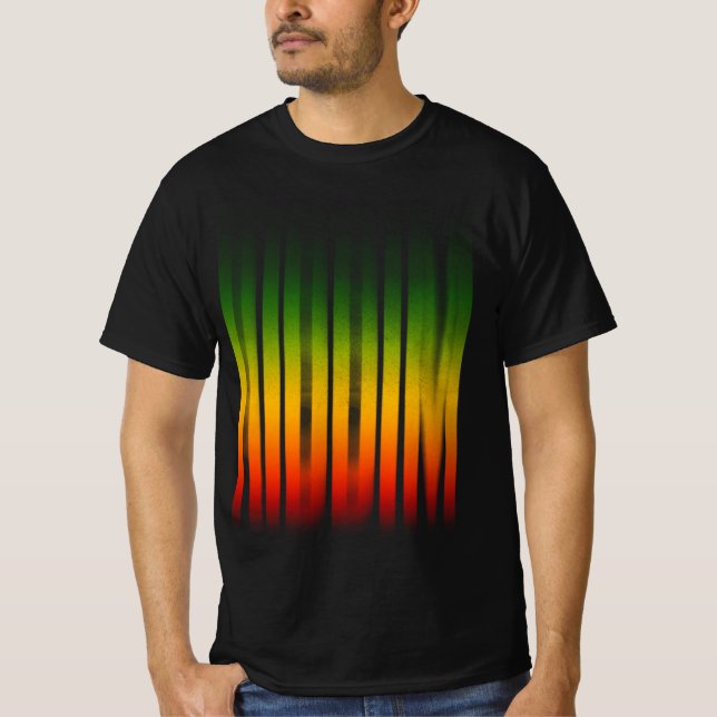 Camiseta Efeito Desfocado Riddim Tipografia Rasta Reggae (Frente)