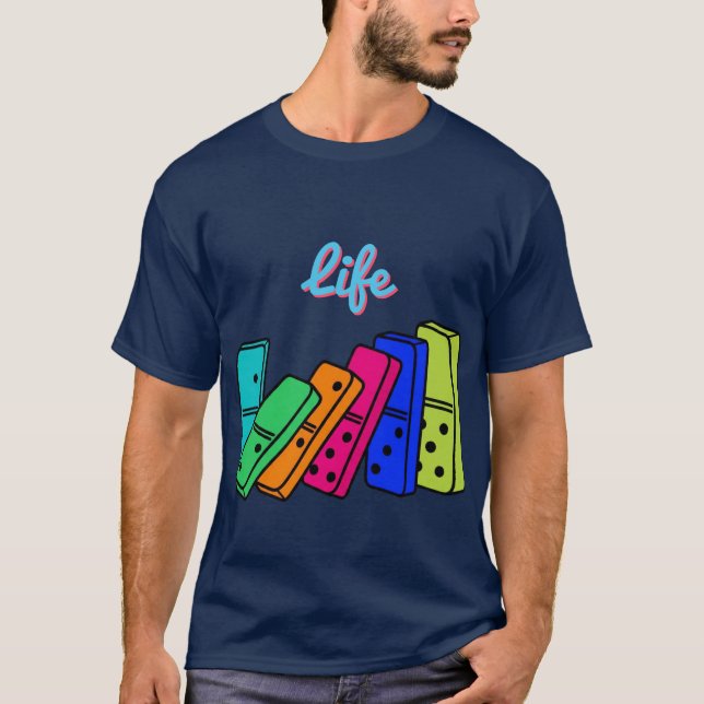 Camiseta Efeito Domino de Tipo de Letra Personalizável "A V (Frente)