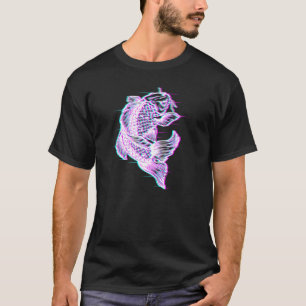 Camiseta Efeito Glitch Peixe Koi Japonês ? Estética Vaporwa