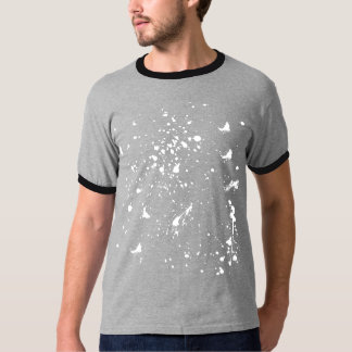 Camiseta Efeito Gráfico de Tinta Branca em Borrifo