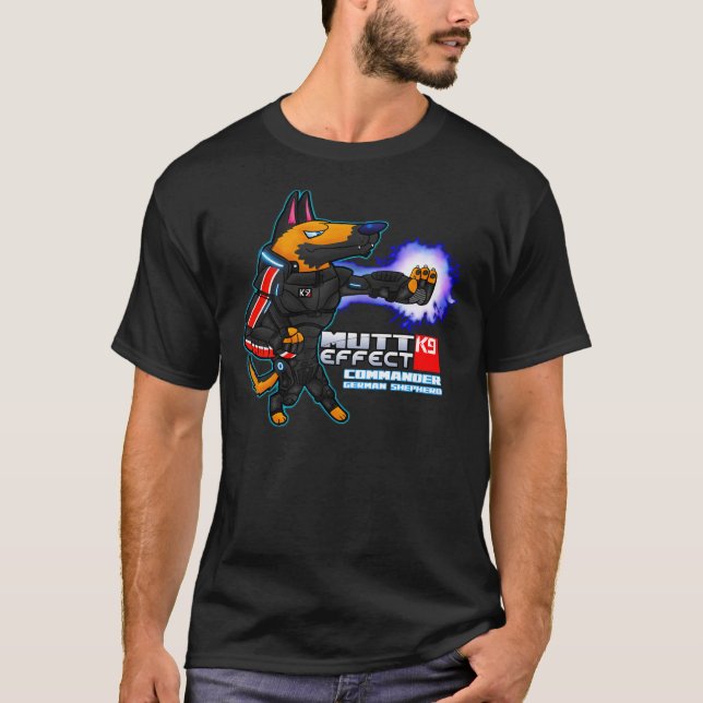 Camiseta Efeito Mutante do Comandante do German shepherd (Frente)