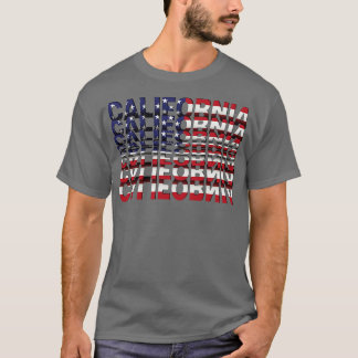 Camiseta efeito Texto do Sacudir da Califórnia