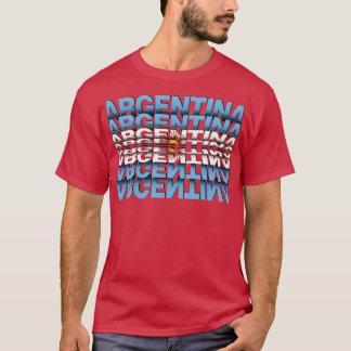 Camiseta efeito Texto do Sacudir de Sinalizador Argentina