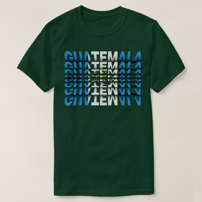 Camiseta efeito Texto do Sacudir de Sinalizador Guatemala (Frente do Design)