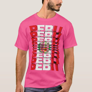 Camiseta Efeito Texto do Sacudir de Sinalizador Peru