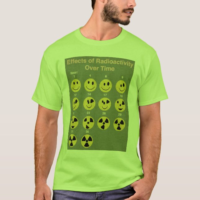 Camiseta Efeitos da radiação ao longo do tempo (Frente)