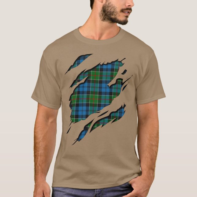 Camiseta Efeitos da xadrez de Tartan de Colquhoun do clã (Frente)