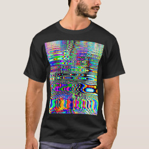 Camiseta Efeitos Digitais: Design Abstrato Multicolorido
