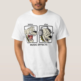 Camiseta Efeitos engraçados da música do cão