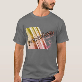 Camiseta Efeitos multicolores metálicos livres escritos com