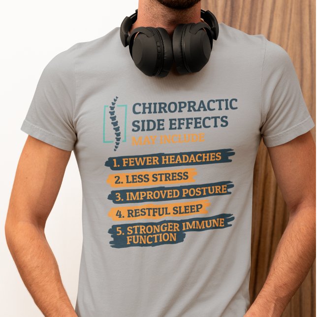 Camiseta Efeitos Secundários Chiropractic Gag Chiropractor  (Chiropractor Gag Gray T-Shirt for Men)
